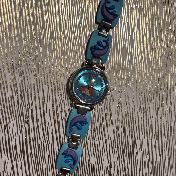 Disney Accessories - Disney “Ariel”Silver and Blue Dolphin Bracelet watch